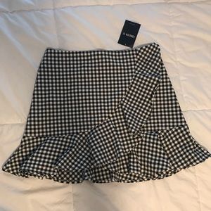 Gingham Skirt with Ruffles